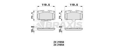 AB0370 BRAXIS Комплект тормозных колодок, дисковый тормоз