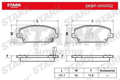 SKBP0010152 Stark Комплект тормозных колодок, дисковый тормоз