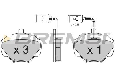 BP2361 BREMSI Комплект тормозных колодок, дисковый тормоз