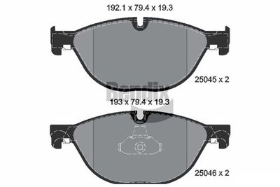 BPD1281 BENDIX Braking Комплект тормозных колодок, дисковый тормоз