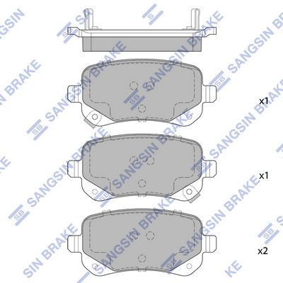 SP1927 Hi-Q Комплект тормозных колодок, дисковый тормоз