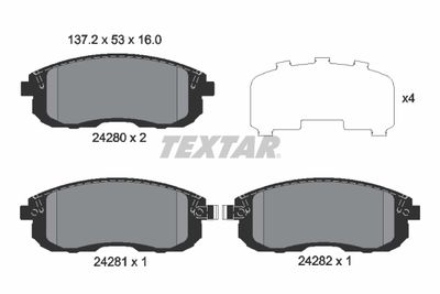 2428001 TEXTAR Комплект тормозных колодок, дисковый тормоз