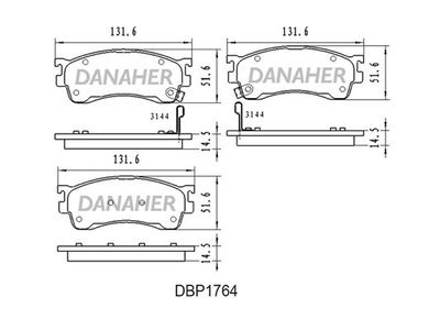 DBP1764 DANAHER Комплект тормозных колодок, дисковый тормоз