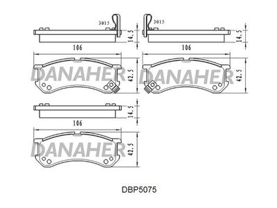 DBP5075 DANAHER Комплект тормозных колодок, дисковый тормоз