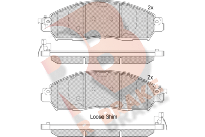 RB2249 R BRAKE Комплект тормозных колодок, дисковый тормоз