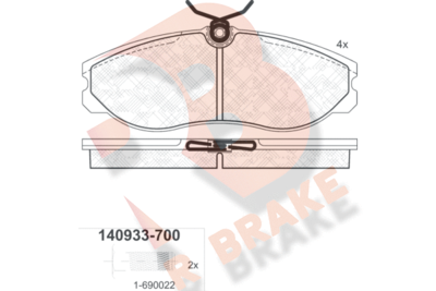 RB0933700 R BRAKE Комплект тормозных колодок, дисковый тормоз