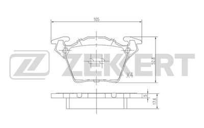 BS1160 ZEKKERT Комплект тормозных колодок, дисковый тормоз