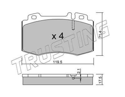 5790 TRUSTING Комплект тормозных колодок, дисковый тормоз