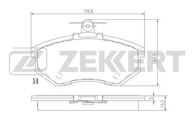 BS1097 ZEKKERT Комплект тормозных колодок, дисковый тормоз