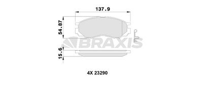 AB0245 BRAXIS Комплект тормозных колодок, дисковый тормоз