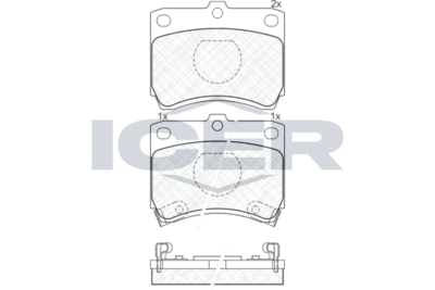 180969 ICER Комплект тормозных колодок, дисковый тормоз