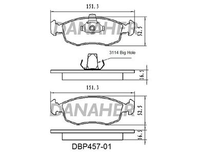 DBP45701 DANAHER Комплект тормозных колодок, дисковый тормоз