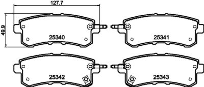 8DB355037521 HELLA PAGID Комплект тормозных колодок, дисковый тормоз