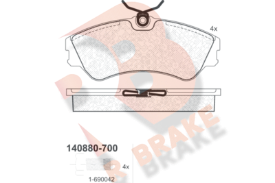 RB0880700 R BRAKE Комплект тормозных колодок, дисковый тормоз