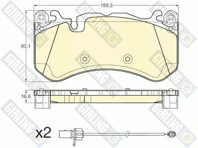 6119776 GIRLING Комплект тормозных колодок, дисковый тормоз