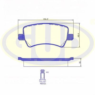 GBP123600 G.U.D. Комплект тормозных колодок, дисковый тормоз