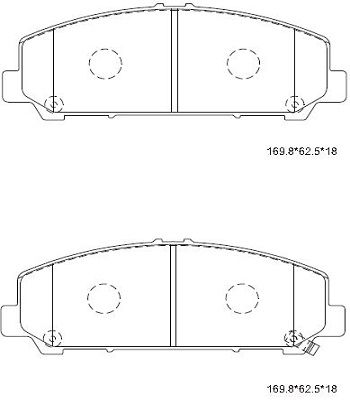 KD1516 ASIMCO Комплект тормозных колодок, дисковый тормоз