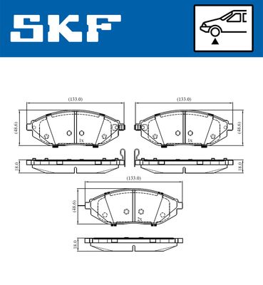 VKBP80305A SKF Комплект тормозных колодок, дисковый тормоз