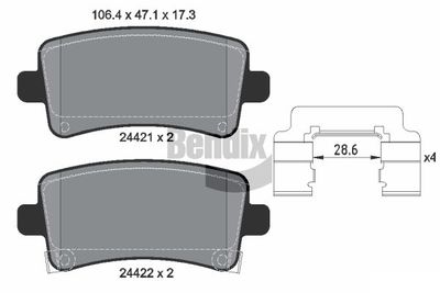 BPD1439 BENDIX Braking Комплект тормозных колодок, дисковый тормоз