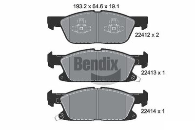 BPD1411 BENDIX Braking Комплект тормозных колодок, дисковый тормоз