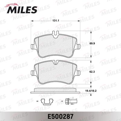 E500287 MILES Комплект тормозных колодок, дисковый тормоз