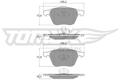 TX1774 TOMEX Brakes Комплект тормозных колодок, дисковый тормоз