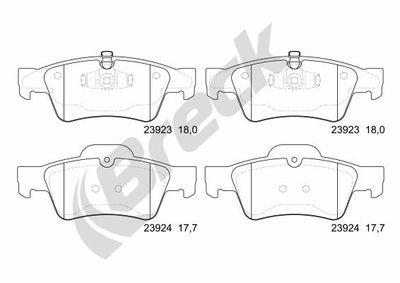 239230070200 BRECK Комплект тормозных колодок, дисковый тормоз