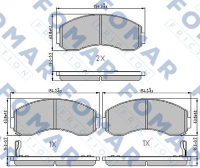 FO893981 FOMAR Friction Комплект тормозных колодок, дисковый тормоз