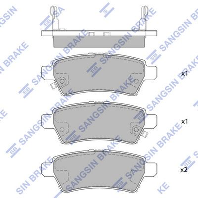 SP1477 Hi-Q Комплект тормозных колодок, дисковый тормоз