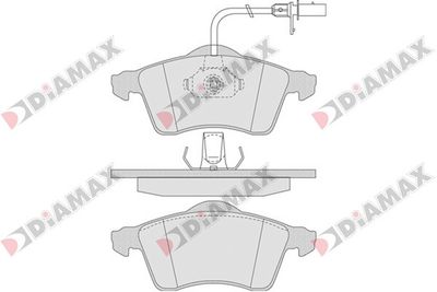 N09555 DIAMAX Комплект тормозных колодок, дисковый тормоз