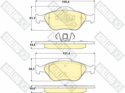 6114192 GIRLING Комплект тормозных колодок, дисковый тормоз