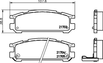 8DB355027231 HELLA Комплект тормозных колодок, дисковый тормоз