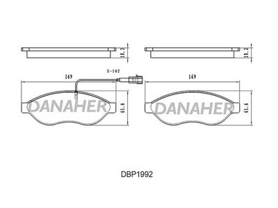 DBP1992 DANAHER Комплект тормозных колодок, дисковый тормоз