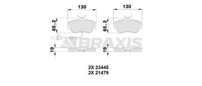 AB0238 BRAXIS Комплект тормозных колодок, дисковый тормоз