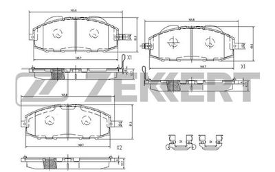 BS1219 ZEKKERT Комплект тормозных колодок, дисковый тормоз