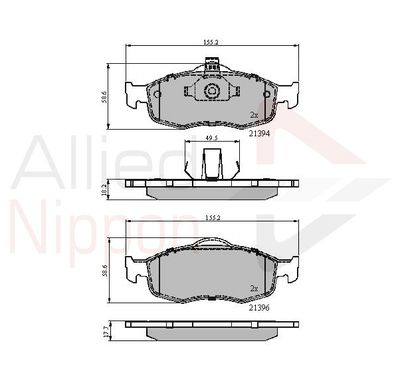 ADB0514 COMLINE Комплект тормозных колодок, дисковый тормоз