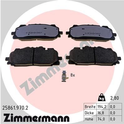 258619702 ZIMMERMANN Комплект тормозных колодок, дисковый тормоз