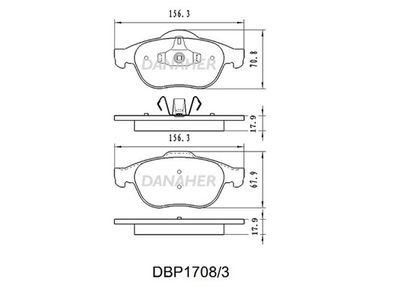 DBP17083 DANAHER Комплект тормозных колодок, дисковый тормоз