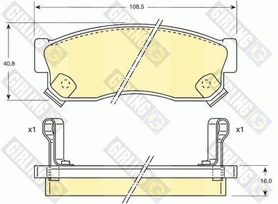 6107329 GIRLING Комплект тормозных колодок, дисковый тормоз