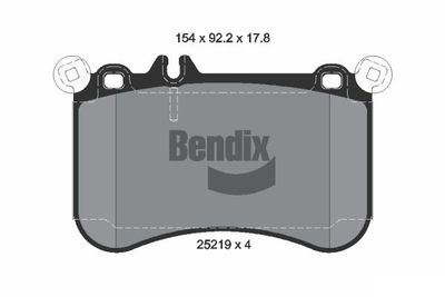 BPD2235 BENDIX Braking Комплект тормозных колодок, дисковый тормоз