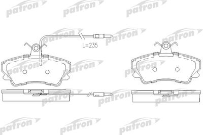 PBP880 PATRON Комплект тормозных колодок, дисковый тормоз