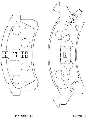 KD6727 ASIMCO Комплект тормозных колодок, дисковый тормоз