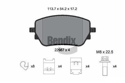 BPD2349 BENDIX Braking Комплект тормозных колодок, дисковый тормоз