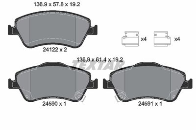 2412201 TEXTAR Комплект тормозных колодок, дисковый тормоз