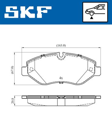 VKBP80633E SKF Комплект тормозных колодок, дисковый тормоз