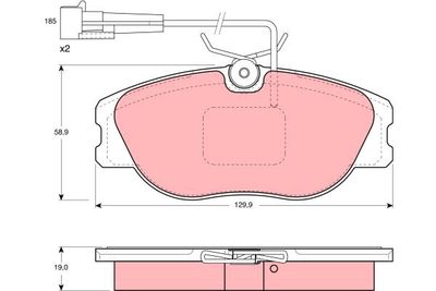 GDB1058 TRW Комплект тормозных колодок, дисковый тормоз