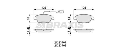 AB0012 BRAXIS Комплект тормозных колодок, дисковый тормоз