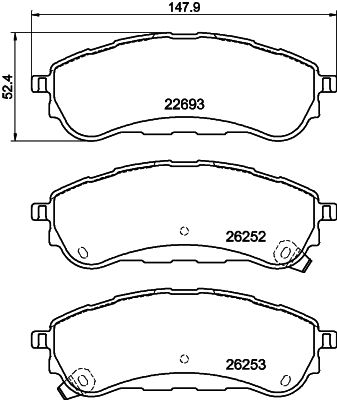 8DB355040751 HELLA PAGID Комплект тормозных колодок, дисковый тормоз