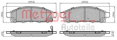 1170820 METZGER Комплект тормозных колодок, дисковый тормоз