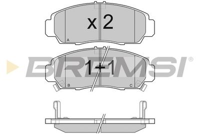 BP3083 BREMSI Комплект тормозных колодок, дисковый тормоз